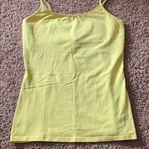 Yellow shelf bra cami